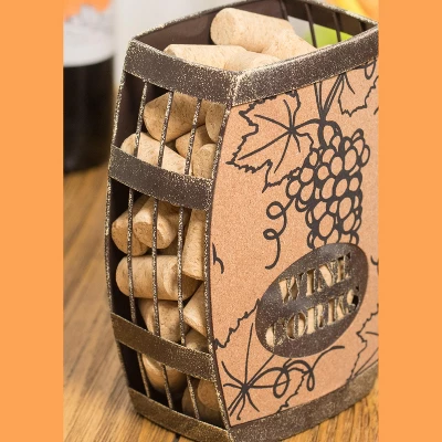 Vintiquewise Vintage Decorative Metal Barrel Shaped Tabletop Countertop Wine Cork Holder 6 Vintiquewise Vintage Decorative Metal Barrel Shaped Tabletop Countertop Wine Cork Holder - Image 4