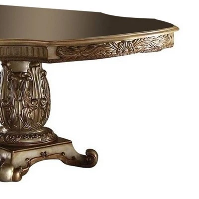 84"~120" Vendome Dining Table Gold Patina/Bone White - Acme Furniture 7 84"~120" Vendome Dining Table Gold Patina/Bone White - Acme Furniture - Image 5