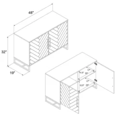 Herringbone Console Unit White - CosmoLiving By Cosmopolitan -Furniture Store GUEST 75717fc0 0dac 4112 9d0c d66331aac94b