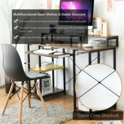 Costway 47'' Computer Desk Writing Study Table W/ Keyboard Tray & Monitor Stand -Furniture Store GUEST 759aae40 1a18 42f9 8f65 b75b5e0185e6