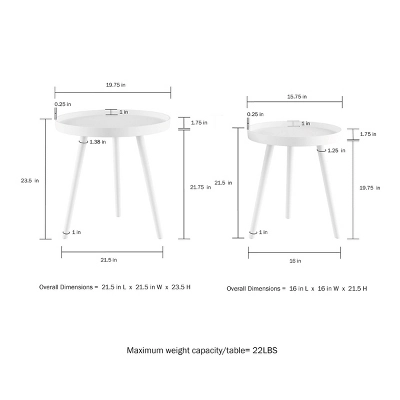 Nesting End Tables With Tray Top - Lavish Home 4 Nesting End Tables With Tray Top - Lavish Home - Image 2