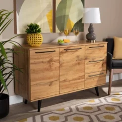 Radley Wood 3 Drawer Sideboard Buffet Oak Brown/Black - Baxton Studio 11 Radley Wood 3 Drawer Sideboard Buffet Oak Brown/Black - Baxton Studio -Furniture Store GUEST 7827aa39 017b 43db a10f 0cfcd0f5f7ee