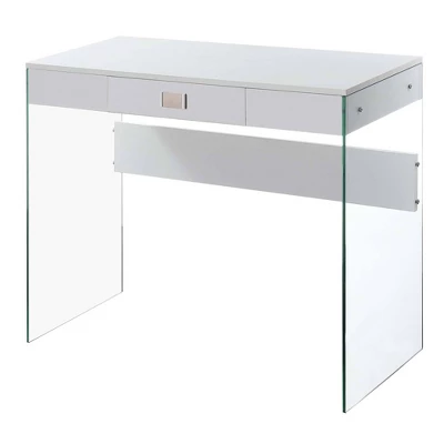 36" SoHo 1 Drawer Glass Desk - Breighton Home 7 36" SoHo 1 Drawer Glass Desk - Breighton Home - Image 5