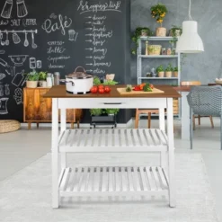 Kitchen Island With Two Shelves - Flora Home 21 Kitchen Island With Two Shelves - Flora Home -Furniture Store GUEST 78ccf103 6e25 467e 928c 3807180478c8