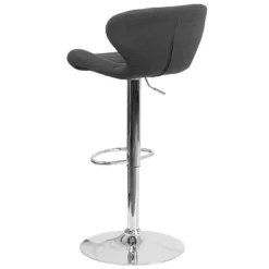 Merrick Lane Adjustable Height Barstool Contemporary Bar Height Stool With Curved Back And Metal Base With Footrest -Furniture Store GUEST 791c3970 5d39 4f9f a1be 881ca419b524