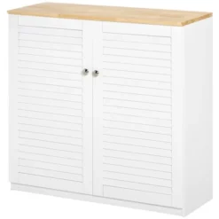 HOMCOM Storage Cabinet Kitchen Sideboard With Louvered Doors, Freestanding Floor Cabinet For Living Room, Hallway, White 8 HOMCOM Storage Cabinet Kitchen Sideboard With Louvered Doors, Freestanding Floor Cabinet For Living Room, Hallway, White -Furniture Store GUEST 79247d66 09ec 4080 ac9f 3848d8df59b2