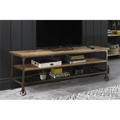 Millwood Metal TV Stand In Natural And Black - Lexicon 4 Millwood Metal TV Stand In Natural And Black - Lexicon - Image 2