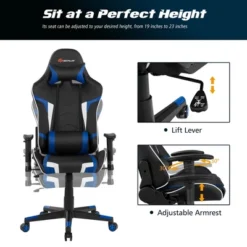 Costway Z-Shaped Racing Style Desk & Massage Gaming Chair Set For Home Office -Furniture Store GUEST 79922c21 cc13 432e 9004 eebe1c15b3eb