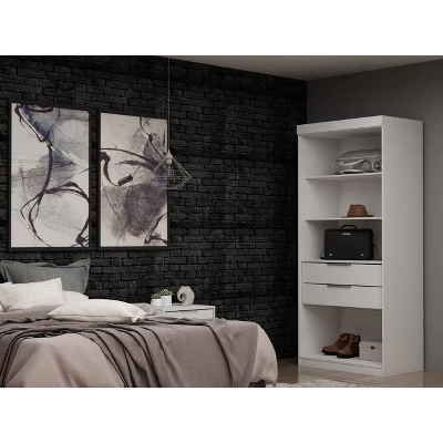 Mulberry 1 Open Sectional Closet White - Manhattan Comfort 3 Mulberry 1 Open Sectional Closet White - Manhattan Comfort
