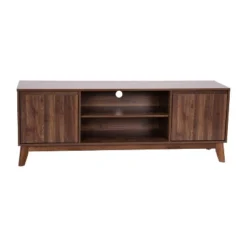 60" Haisley Mid-Century Modern TV Stand For TVs Up To 64" With Adjustable Shelves Dark Walnut - Taylor & Logan -Furniture Store GUEST 7a0ef23e 83e7 4b50 a6ad 5d0eda0f4e1d