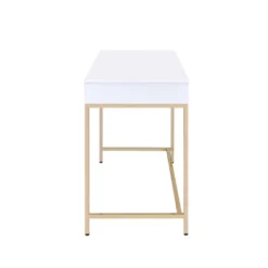 Ottey 2 Drawer Desk White High Gloss/Gold - Acme Furniture -Furniture Store GUEST 7a3b29f8 00b8 433b b7c6 6be02e738baf