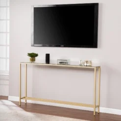 Dillard Narrow Long Console Table Deep Gold - Aiden Lane -Furniture Store GUEST 7cb687d5 ddd2 41e6 86bc 1865612ab6b5