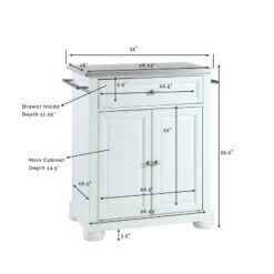 Alexandria Stainless Steel Top Portable Kitchen Island - White - Crosley -Furniture Store GUEST 7d1e6621 5921 48c1 b3bd b94c11c74eaf