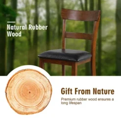 Costway Set Of 4 Barstools Counter Height Chairs W/Leather Seat & Rubber Wood Legs 18 Costway Set Of 4 Barstools Counter Height Chairs W/Leather Seat & Rubber Wood Legs -Furniture Store GUEST 7d6f9298 a581 4a44 b088 f20208403f95