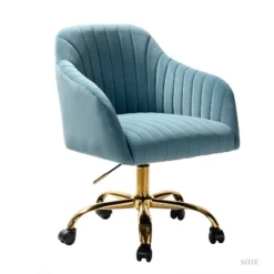 Alex Task Chair Velvet Upholstere Swivel Office Chair Desk Chair With Channel-tufted Back And Gold Metal Base| Karat Home 39 Alex Task Chair Velvet Upholstere Swivel Office Chair Desk Chair With Channel-tufted Back And Gold Metal Base| Karat Home -Furniture Store GUEST 7e1e84c6 9cf6 4d2d 8f88 6196e1774e8b