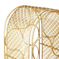 Twine Trellis Wine Rack, Holds 7 Bottles, Gold Countertop Wine Storage, Cast Iron -Furniture Store GUEST 7fd24c0d a146 41a4 b7a6 a7c585edf1c3