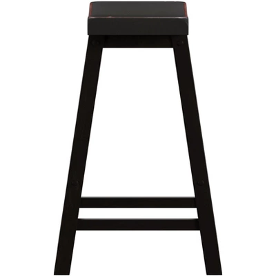 Set Of 2 24" Watkins Saddle Seat Backless Counter Height Barstools - Inspire Q 7 Set Of 2 24" Watkins Saddle Seat Backless Counter Height Barstools - Inspire Q - Image 5