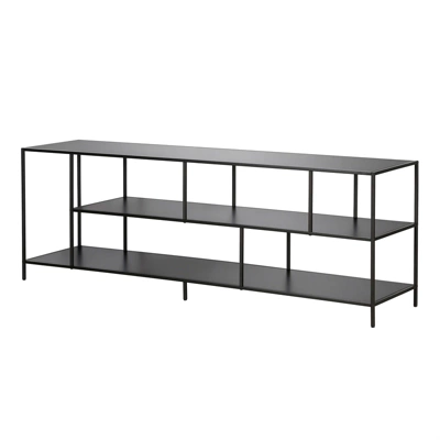 70" Black Bronze TV Stand With Metal Shelves - Henn&Hart 8 70" Black Bronze TV Stand With Metal Shelves - Henn&Hart - Image 6