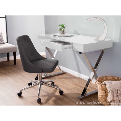 Luster Contemporary Desk White - LumiSource 11 Luster Contemporary Desk White - LumiSource - Image 9