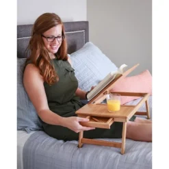 BIRDROCK HOME Bamboo Laptop Bed Lap Tray - Natural -Furniture Store GUEST 83b37726 a781 4cc5 b5b5 c866a85150ad