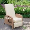 Outsunny Patio Recliner, Outdoor Reclining Chair With Flip-Up Side Table, All-Weather Wicker Metal Frame Chaise With Footrest, Cushions -Furniture Store GUEST 846e569f c8bd 4645 afc1 b2484f9d2f44