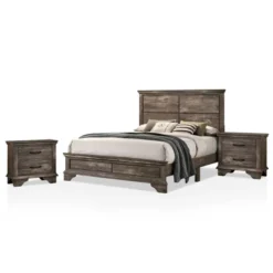 3pc Jacobi Bed With 2 Nightstands Gray - HOMES: Inside + Out -Furniture Store GUEST 8556dd56 5ac4 4897 9194 940c93aa7a84