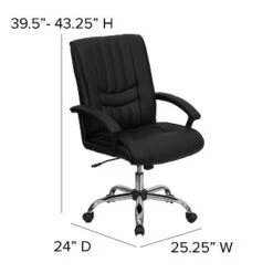 Flash Furniture Mid-Back Black LeatherSoft Swivel Manager's Office Chair With Arms 13 Flash Furniture Mid-Back Black LeatherSoft Swivel Manager's Office Chair With Arms -Furniture Store GUEST 88882550 b5e6 47c7 a691 8bf8d40f3dda
