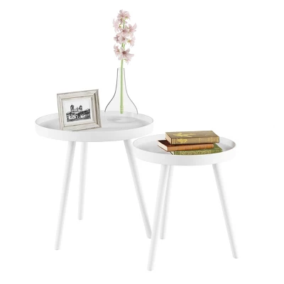 Nesting End Tables With Tray Top - Lavish Home 3 Nesting End Tables With Tray Top - Lavish Home