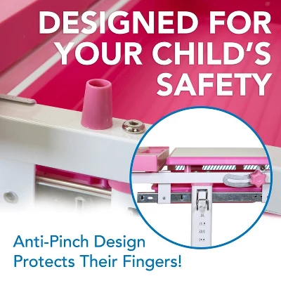 Mount-It! Kids Desk And Chair Set For Ages 3 To 10 - Pink 5 Mount-It! Kids Desk And Chair Set For Ages 3 To 10 - Pink - Image 3