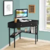 Costway Corner Computer Desk Writing Workstation Study Desk W/ 2 Drawers WhiteBlackGold -Furniture Store GUEST 88b8f992 a018 42e7 864a b963acc549ca