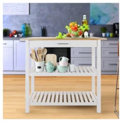 Kitchen Island With Two Shelves - Flora Home 19 Kitchen Island With Two Shelves - Flora Home -Furniture Store GUEST 89324510 b41c 44a7 844c d53179621f4c