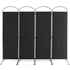 Costway 4 Panels Folding Room Divider 6 Ft Tall Fabric Privacy Screen Black/Brown/Grey/White -Furniture Store GUEST 89ca69f2 88fd 4389 9b08 74d4e5e3a6f8