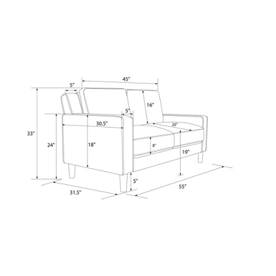 Taliyah Loveseat 2 Seater Sofa - Room & Joy 12 Taliyah Loveseat 2 Seater Sofa - Room & Joy - Image 10