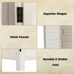 Costway 4 Panel Folding Privacy Room Divider Screen Home Furniture 5.6 Ft Tall White -Furniture Store GUEST 8a39f4d9 326f 49b0 8d3b e6e863bf60c6