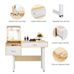 Costway Vanity Table Flip Top Square Makeup Table Writing Table -Furniture Store GUEST 8aac3f29 e4e2 49c0 8198 192c72eaadf8