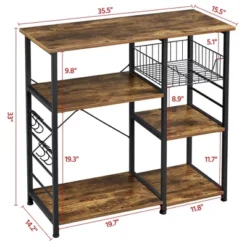 Yaheetech Kitchen Storage Rack With Basket/Hooks/Storage -Furniture Store GUEST 8aed8970 6465 4962 9c4b ab4dc711e88f