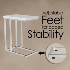 Hastings Home C-Shaped Sofa Side Table Space-Saving, White -Furniture Store GUEST 8decb88e 41da 4c0b 886e 7c65f89d38f4