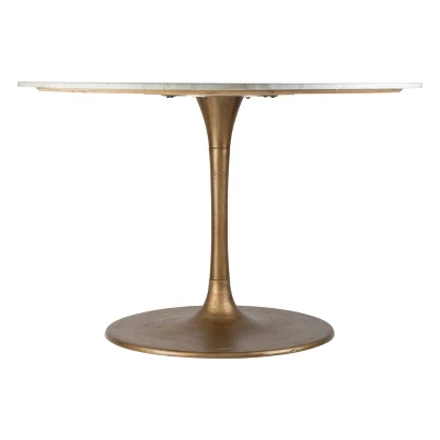 47" Iris Dining Table White/Gold - ZM Home 3 47" Iris Dining Table White/Gold - ZM Home