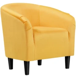 Yaheetech Velvet Club Accent Arm Chair Upholstered Barrel Chair -Furniture Store GUEST 8e7cd65e c1be 4cb1 8546 f777d437c58b