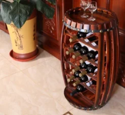 Vintiquewise Rustic Barrel Shaped Wooden Wine Rack For 23 Bottles -Furniture Store GUEST 8f64d8d4 bd1b 432e aecc e198c52b4a7b