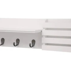 Sydney Wall Shelf With Hooks And Mail Sorter - White -Furniture Store GUEST 8fc9acc8 5d51 417e bdcc dfeb764c0388