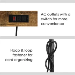 Yaheetech 5-Tier 56" H Baker’s Rack With Wire Basket & Power Outlets, Rustic Brown 13 Yaheetech 5-Tier 56" H Baker’s Rack With Wire Basket & Power Outlets, Rustic Brown -Furniture Store GUEST 914a69db e2fd 4c7b b7ca f7920bd901a2