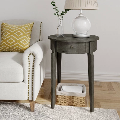 Thaddeus Round Side Table Dark Gray - Finch 3 Thaddeus Round Side Table Dark Gray - Finch