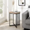 Modern Metal Bar Round Side Table Coastal Oak/Black Saracina Home 1 Modern Metal Bar Round Side Table Coastal Oak/Black Saracina Home -Furniture Store GUEST 91f1e357 0a77 4942 9a41 1da658578d5c
