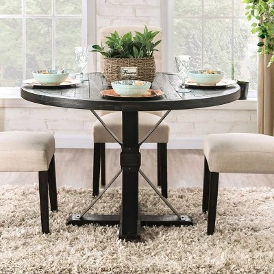 Greiger Round Dining Table Black - HOMES: Inside + Out 3 Greiger Round Dining Table Black - HOMES: Inside + Out