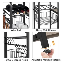 Yaheetech 4-Tier 55" Kitchen Baker's Rack With Power Outlet 13 Yaheetech 4-Tier 55" Kitchen Baker's Rack With Power Outlet -Furniture Store GUEST 92f9dab6 4f04 456a bd17 6341a673e594