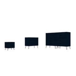 Rockefeller 10 Drawer Dresser, 3 Drawer Dresser And 2 Drawer Nightstand Set - Manhattan Comfort 24 Rockefeller 10 Drawer Dresser, 3 Drawer Dresser And 2 Drawer Nightstand Set - Manhattan Comfort -Furniture Store GUEST 93775bce ea5e 4625 851d 637341e65625