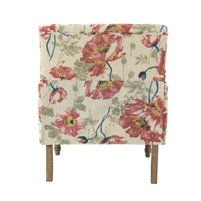 Set Of 2 Reggio Traditional Wooden Upholstered Armchair With Floral Patterns And Nailhead Trim | ARTFUL LIVING DESIGN 6 Set Of 2 Reggio Traditional Wooden Upholstered Armchair With Floral Patterns And Nailhead Trim | ARTFUL LIVING DESIGN - Image 4