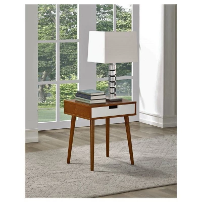 Legacy Decor Hardwood End Side Table Nightstand With Drawer 5 Legacy Decor Hardwood End Side Table Nightstand With Drawer - Image 3