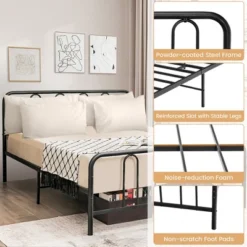 Costway Stylish Full Size Metal Bed Frame Platform Bed Base W/ Headboard & Footboard 14 Costway Stylish Full Size Metal Bed Frame Platform Bed Base W/ Headboard & Footboard -Furniture Store GUEST 9448b070 3598 4b5e bbcf f0114486aa2c